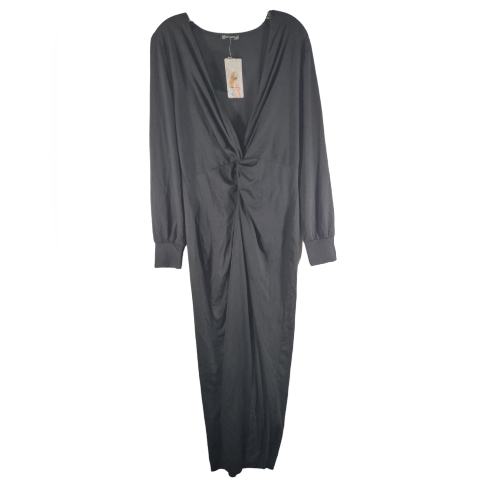 Prettygarden long sleeve black dress Size XL